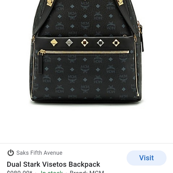 Brand New MCM Studded Dual Stark Laptop Backpack - Picture 9 of 10